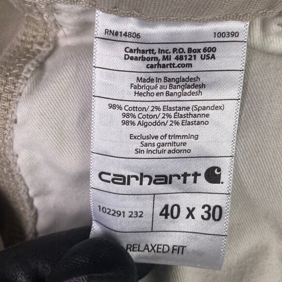 Carhartt Pants Men's 40 x 30 Measures 40 x 28.5 Beige Rugged Flex Canvas Work - Picture 11 of 16